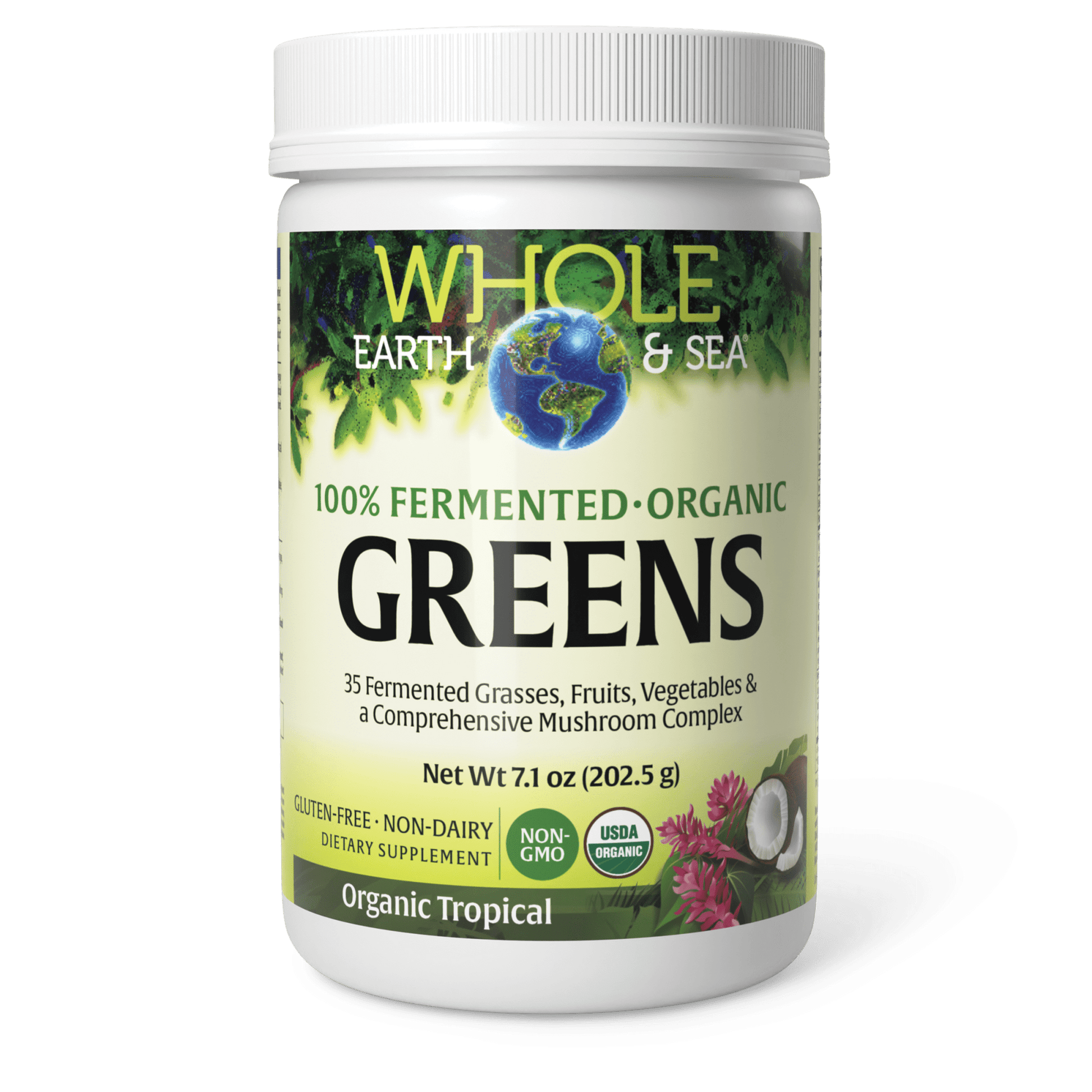 100% Fermented Organic Greens Tropical for Whole Earth & Sea® |variant|hi-res|35549U