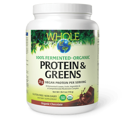 100% Fermented Organic Protein & Greens Chocolate for Whole Earth & Sea® |variant|hi-res|35535U