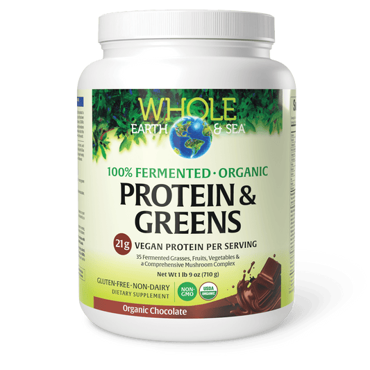 100% Fermented Organic Protein & Greens Chocolate for Whole Earth & Sea® |variant|hi-res|35535U