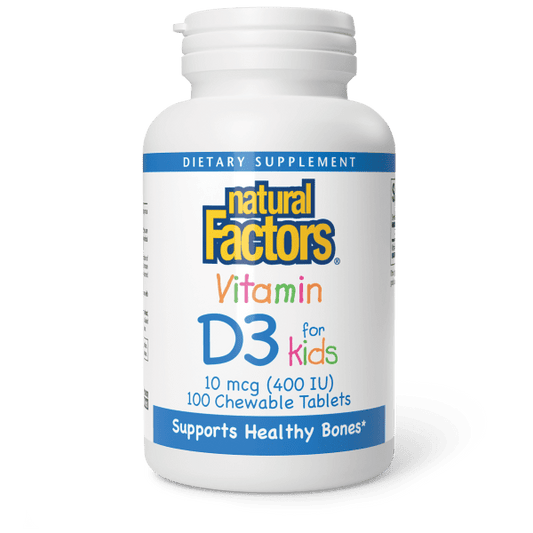 Vitamin D3 for Kids 10 mcg (400 IU) Chewable Tablets