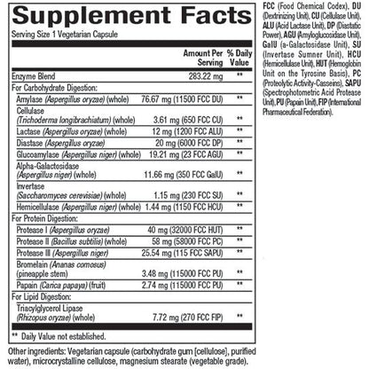 High Potency Multi Enzyme Vegetarian Formula for Natural Factors |variant|hi-res|1745U