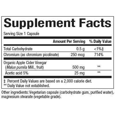 Apple Cider Vinegar & Chromium 500 mg / 250 mcg for Natural Factors |variant|hi-res|2057U